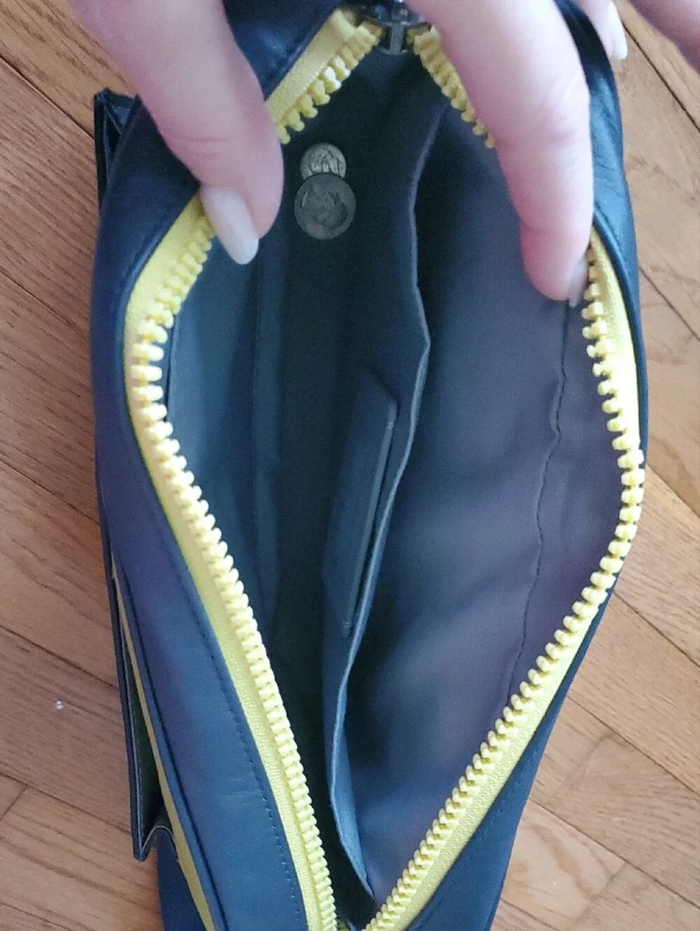 Coach Messenger Bag in Navy and Lime